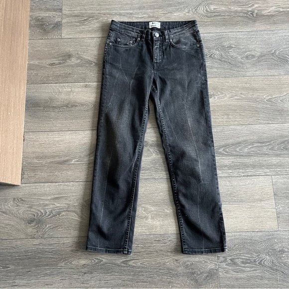 Acne Studios Row Black Crease Cropped Jeans - Picture 2 of 10